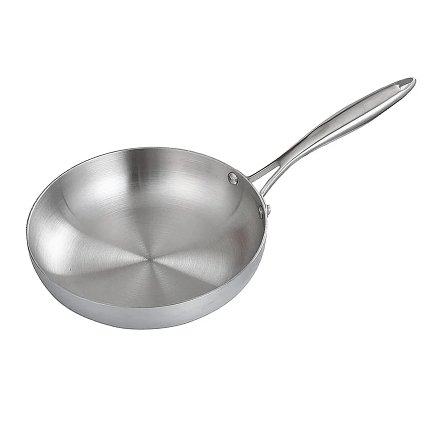 24CM/28CM Frying Pan 304 Stainless Steel 2MM Thick Wok Pan NonStick Pan Fried Steak Pot Uncoated Kitchen Cookware Cooking Pot