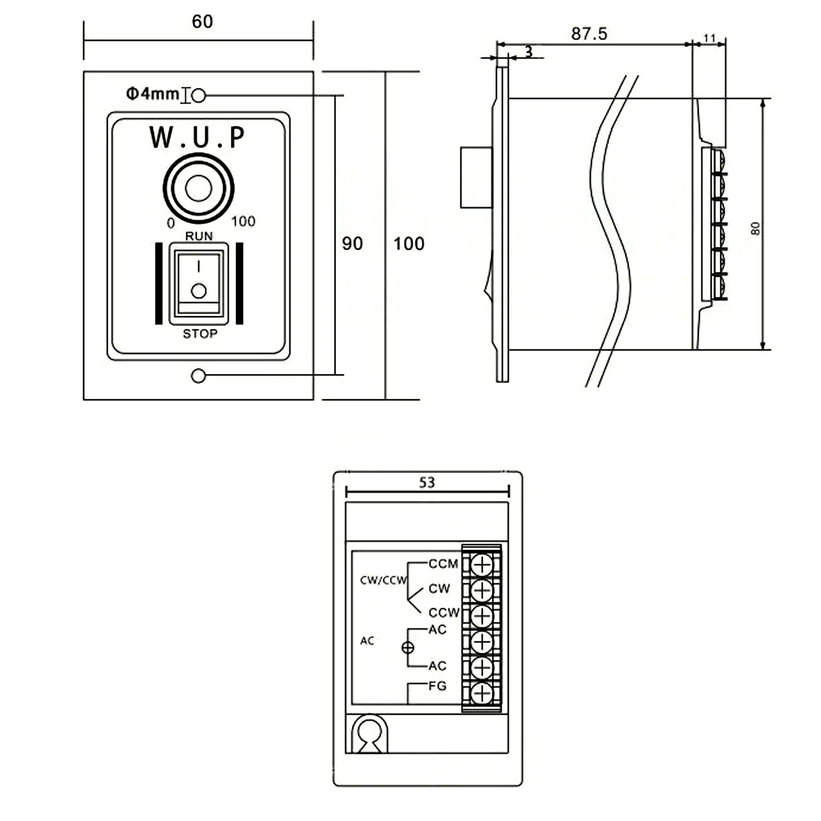 90W 20K Induction Motor with Gear Controller and Bracket| 1.2*2.8cm Shaft 220V AC Motor for Packaging Machine