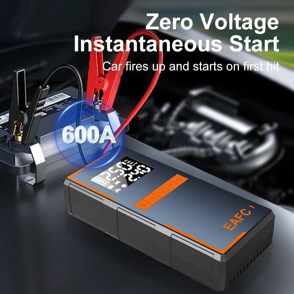 4 in1 Car Jump Starter Air Pump Power Bank Lighting Portable Air Compressor Cars Battery Starters Starting Auto Tyre Inflator