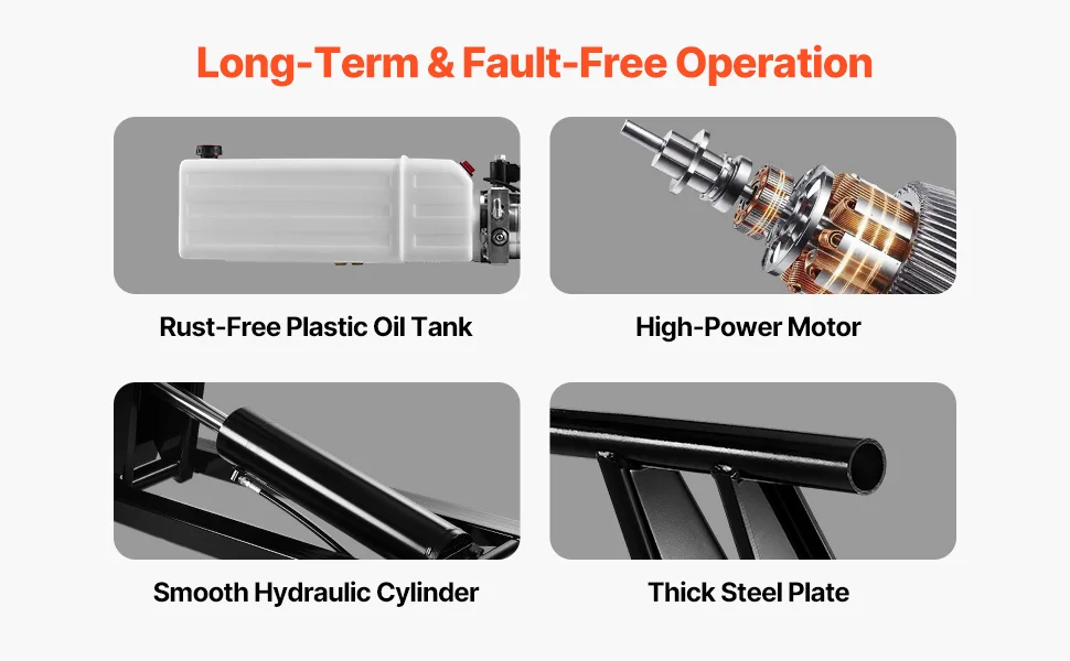 SucceBuy Hydraulic Dump Lift Kit 8/10T Dump Trailer Hydraulic Scissor Hoist Kit Hydraulic Dump Bed Kit with 12V Hydraulic Pump