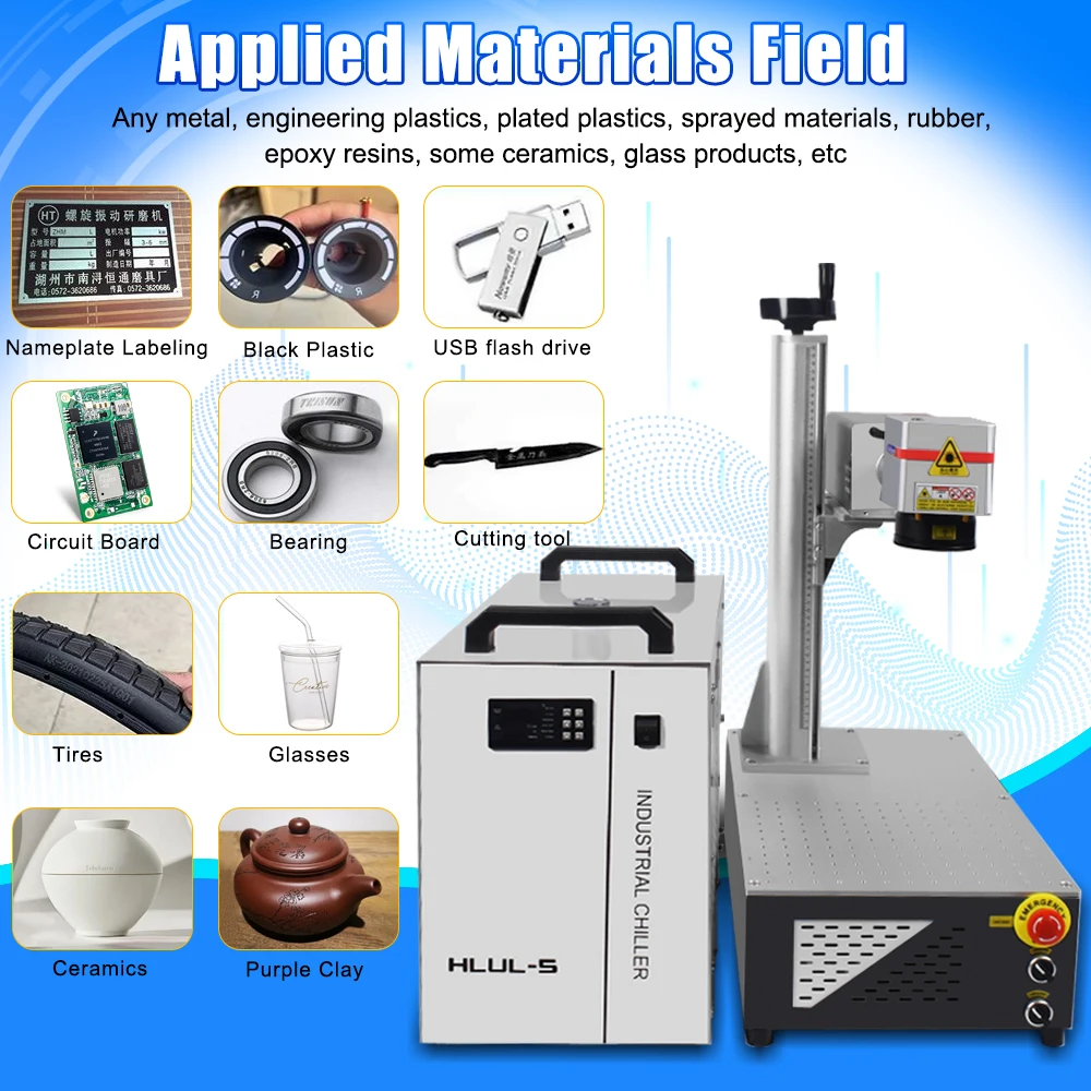 EU Stock CRS 10/15W UV Laser Marker with Chiller 355nm UV Laser Engraving Machine for Metal Wood PVC Acrylic Domestic Factory