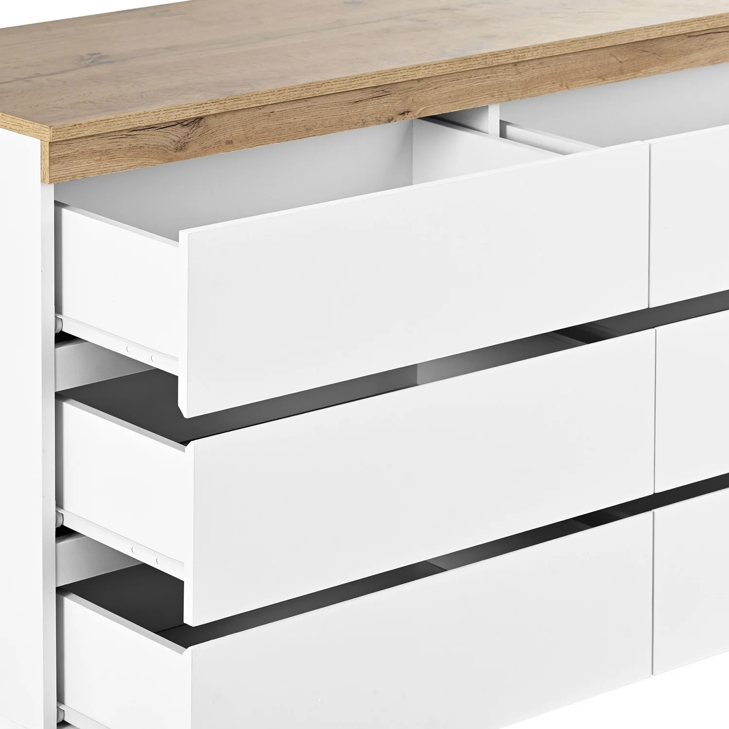 White Cabinet Clothes Dresser Wood Oak Storage Drawers Wardrobe Chest Closet TV Cabinet for Hallway Bedroom Living Room