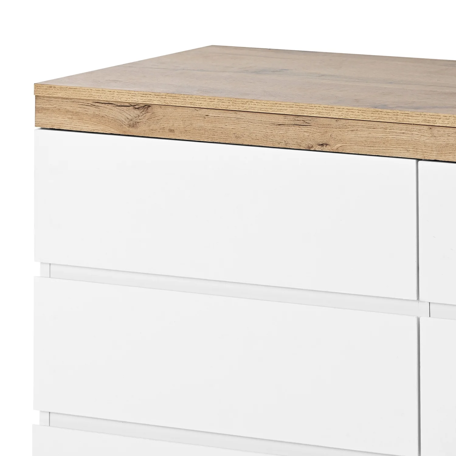 White Cabinet Clothes Dresser Wood Oak Storage Drawers Wardrobe Chest Closet TV Cabinet for Hallway Bedroom Living Room