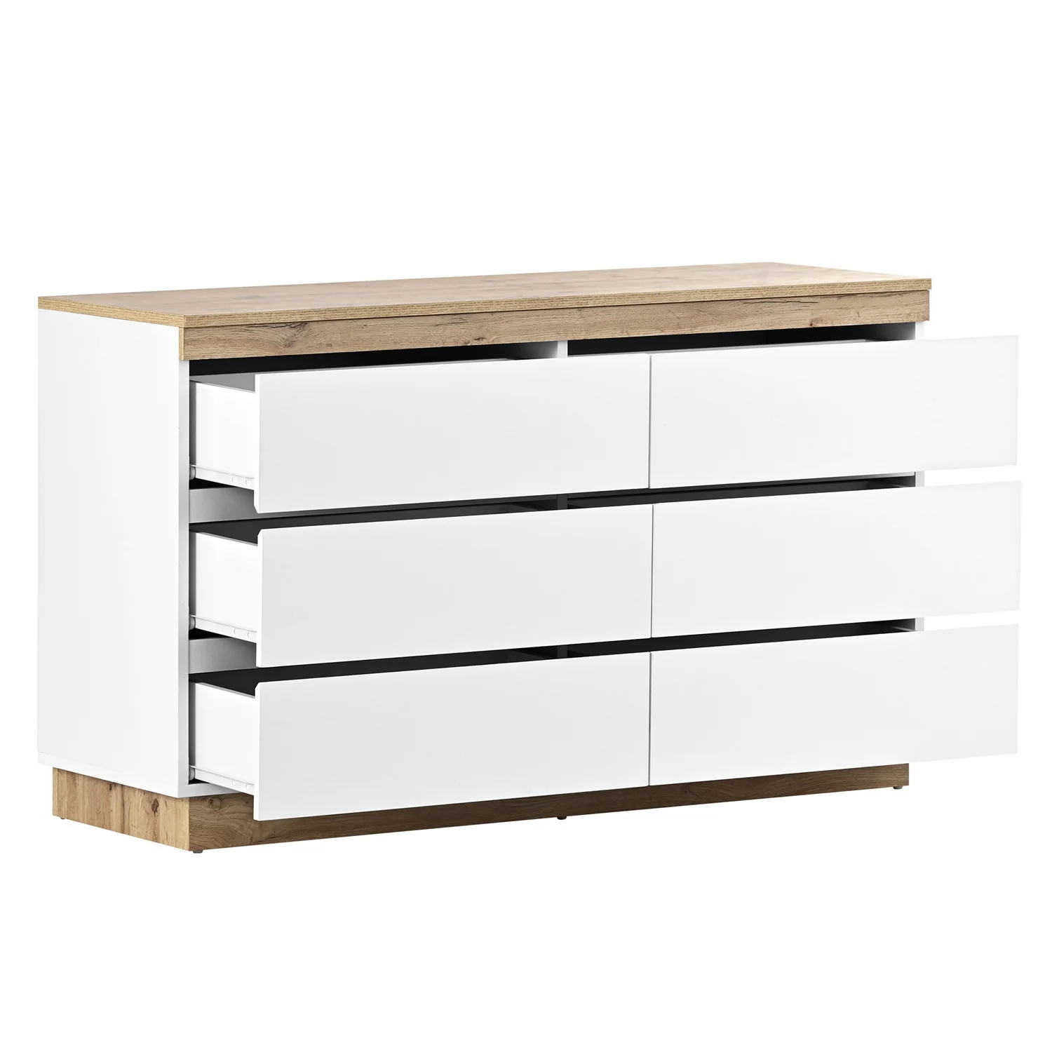 White Cabinet Clothes Dresser Wood Oak Storage Drawers Wardrobe Chest Closet TV Cabinet for Hallway Bedroom Living Room