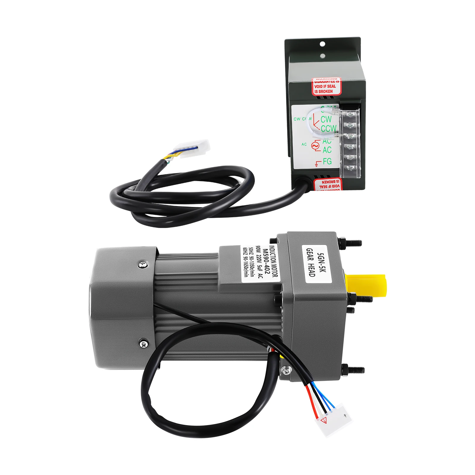 90W 220V 5K AC Gear Motor Electric Speed W/ Variable Speed Adjustable Controller IP54 0-90r/Min Around 60db Low Noise