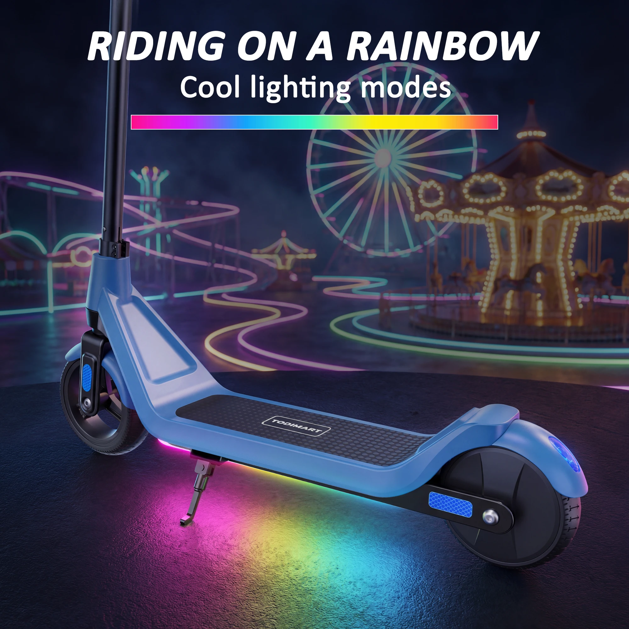 Todimart Electric Children, maximum speed 16 km/h, range 8-10 km, children 6-12 years old, LED screen