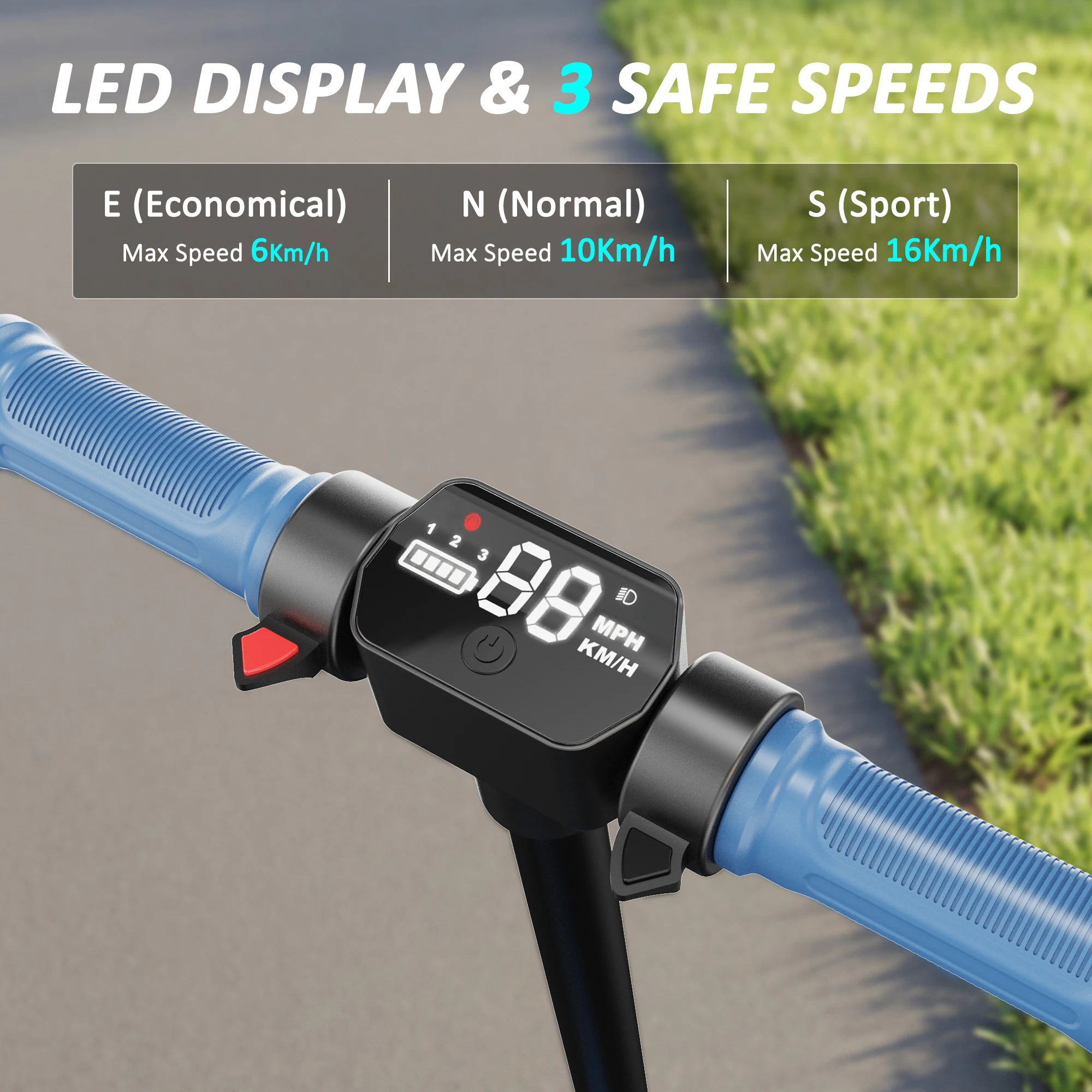 Todimart Electric Children, maximum speed 16 km/h, range 8-10 km, children 6-12 years old, LED screen