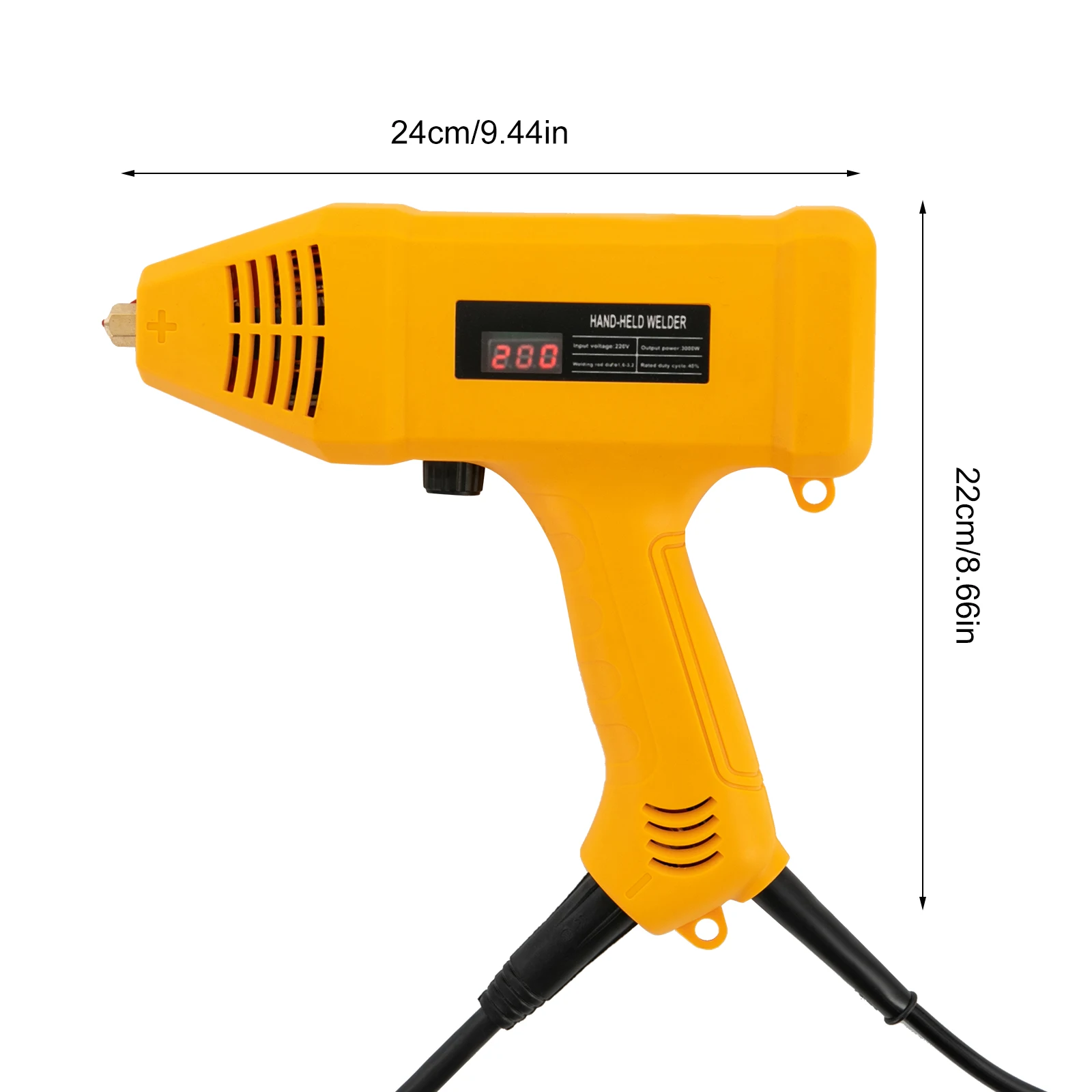 220v - 3000W Handheld Welder, Portable LED Digital Welding Machine Set with Toolbox, 20-200A Current Adjustable,