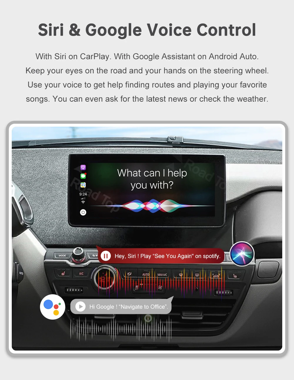 RoadTop Wireless CarPlay for BMW i3 I01 NBT EVO 2013-2020 With GPS Android Auto Mirror Link AirPlay CarPlay Autolink Function