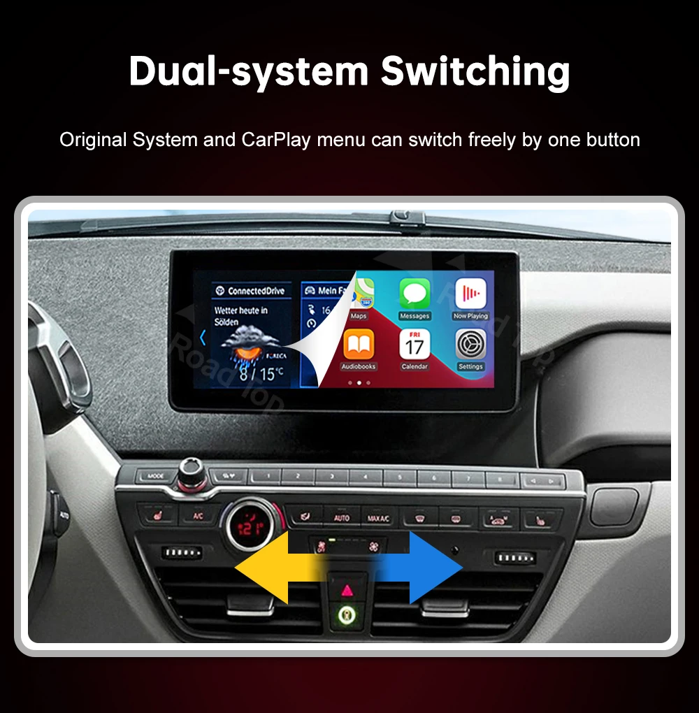 RoadTop Wireless CarPlay for BMW i3 I01 NBT EVO 2013-2020 With GPS Android Auto Mirror Link AirPlay CarPlay Autolink Function