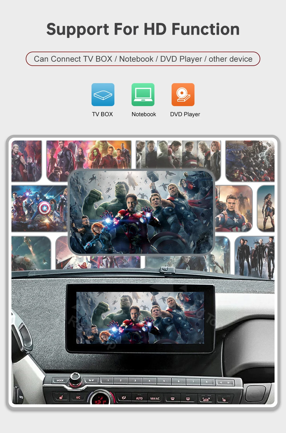 RoadTop Wireless CarPlay for BMW i3 I01 NBT EVO 2013-2020 With GPS Android Auto Mirror Link AirPlay CarPlay Autolink Function