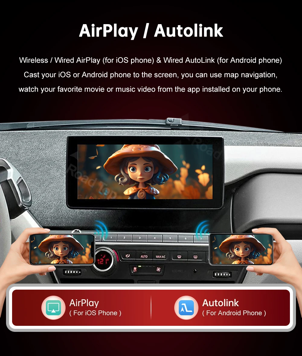 RoadTop Wireless CarPlay for BMW i3 I01 NBT EVO 2013-2020 With GPS Android Auto Mirror Link AirPlay CarPlay Autolink Function