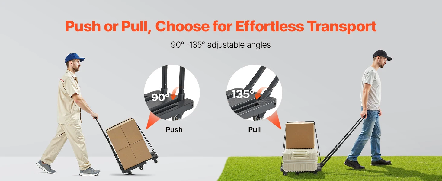 SucceBuy 500LBS Folding Hand Truck Collapsible Utility Dolly with Expandable Base & Wheels Platform Cart for Box Luggage Moving
