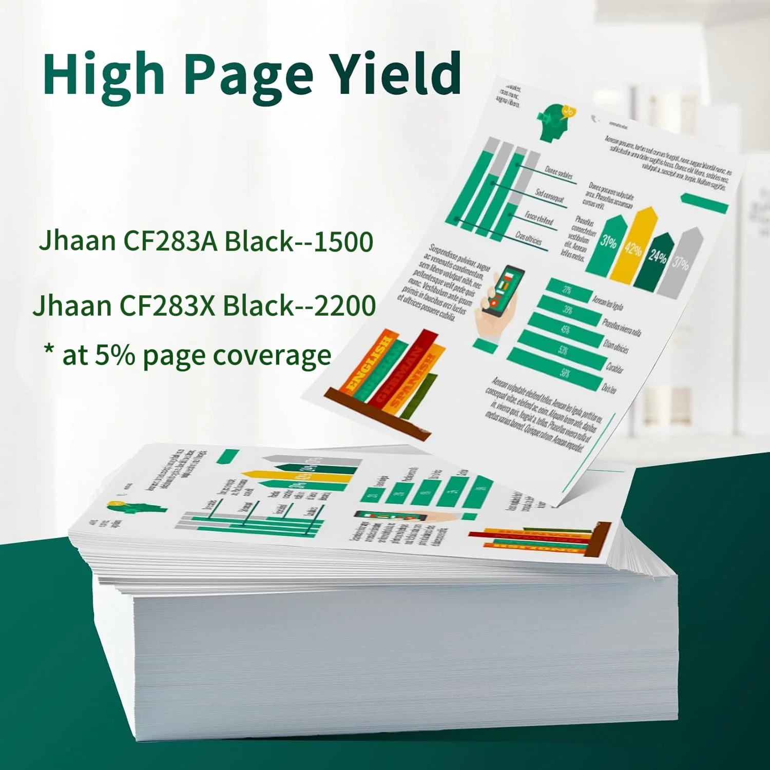 Jhaan 83A 83X Toner Cartridges Compatible with HP 83A CF283A 83X CF283X for Laserjet Pro M201dw M201n MFP M125nw M125a M127fw