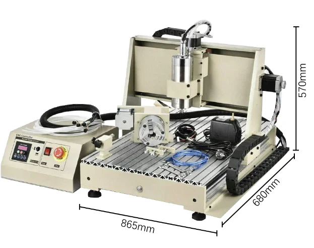 CNC 1500W 4 Axis Wood Router 6040 Engraving Drilling Machine PCB Metal Milling Machine