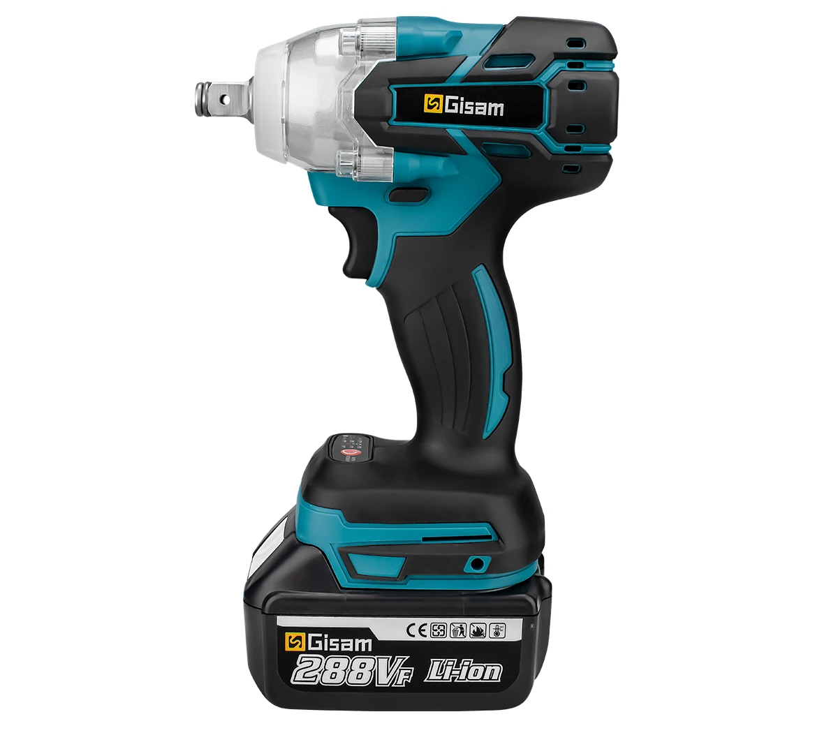 Gisam 520n.M Brushless Electric Impact Wrench 1/2 In Li-on Battery for Automotive Repair Power Tools for Makita 18V Battery Pins