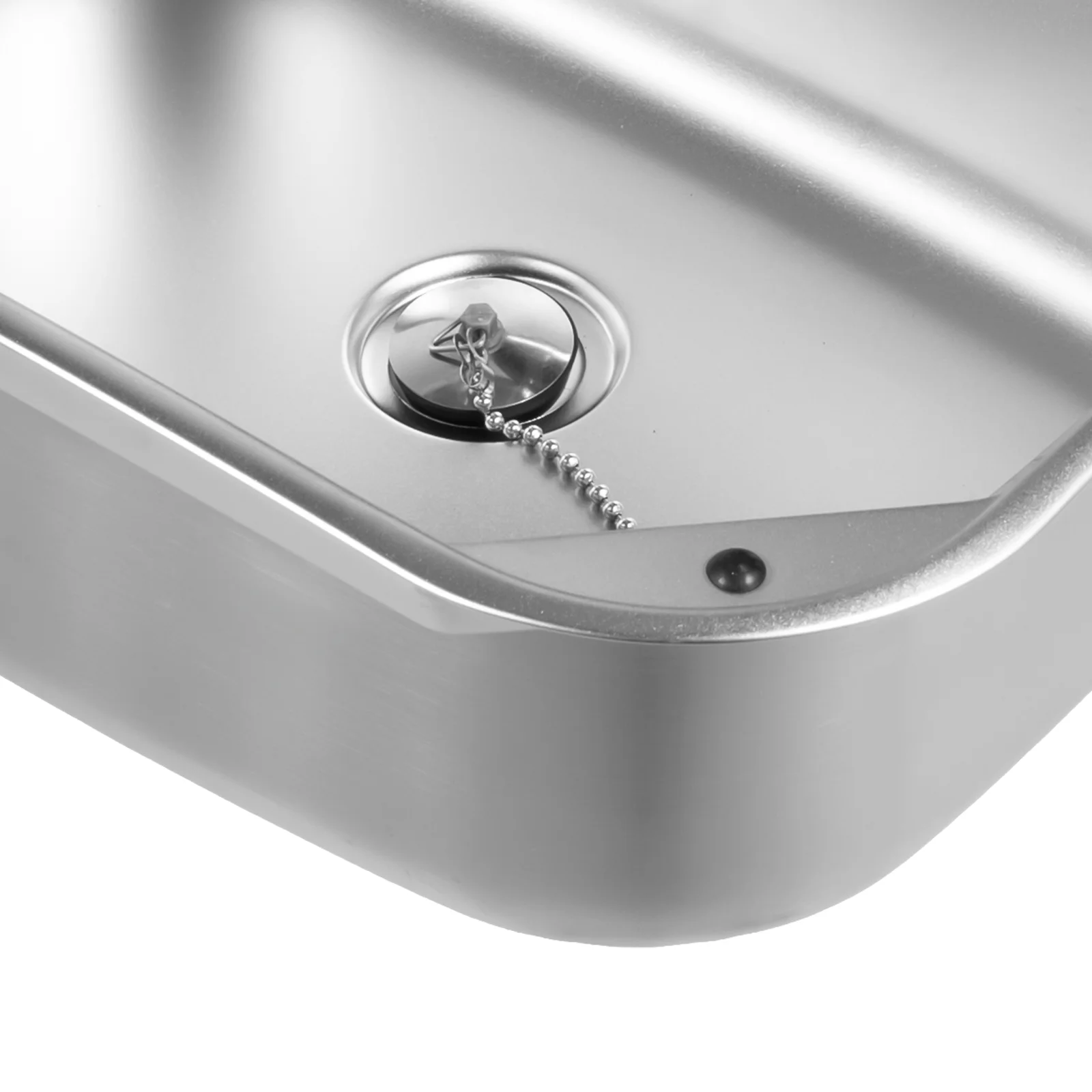 16.7x14.7 Inch Hand Wash Basin Stainless Steel RV Sink with Folded Faucet Tempered Glass Lid van Camper Trailer Accessories