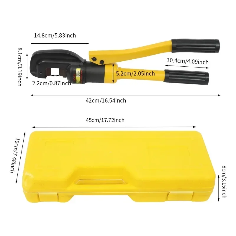 CNCEST 13 Ton Portable Hydraulic Cutter Steel Cutter Hydraulic Bolt Cutter Rebar Cutter 4mm-22mm with Box Yellow