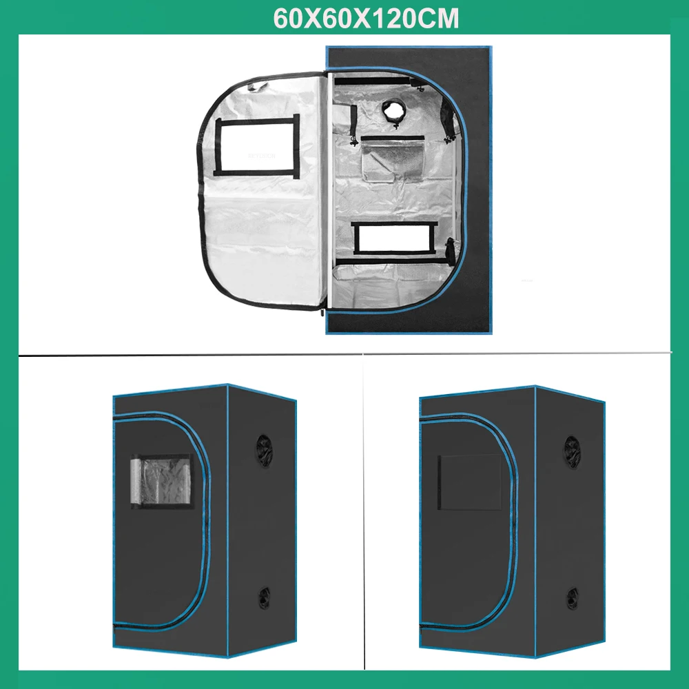 BEYLSION Mental Fabric Plant Grow Box Tent 600D Growing Tent Dark Room +Watch Window For Green House Plants Flower Hydroponic