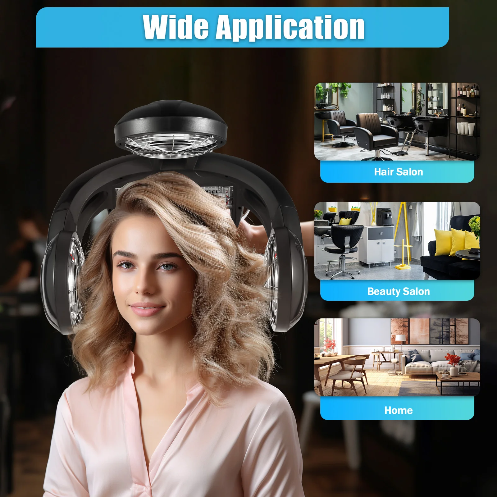 1400W Salon Infared Lamp Professional Standing Hair Hood Dryer Temp Perm Color Heater Processor Beauty Salon Barber Shop