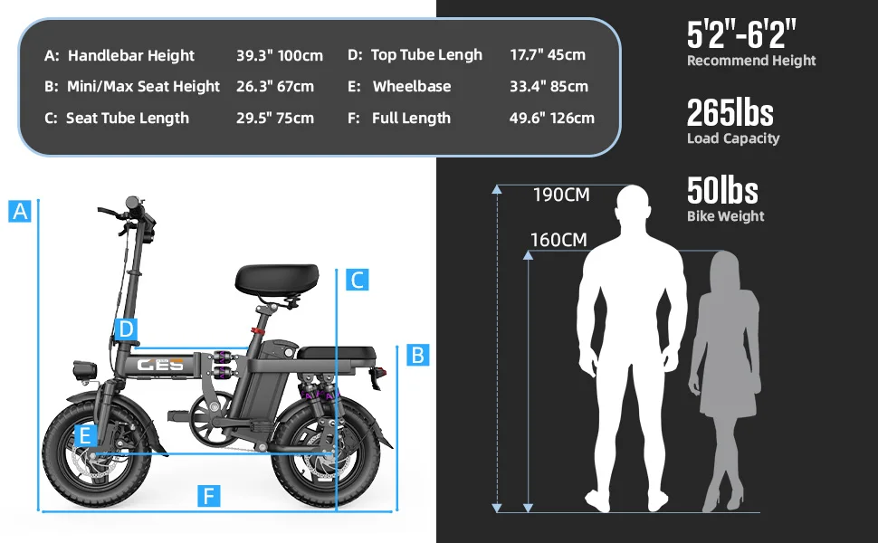 TOOFLY GE5 Foldable Electric Bicycle 250W 48V15AH Lithium Battery Adult Riding Electric Bike 14-inch Tire Urban Commuter E-bike