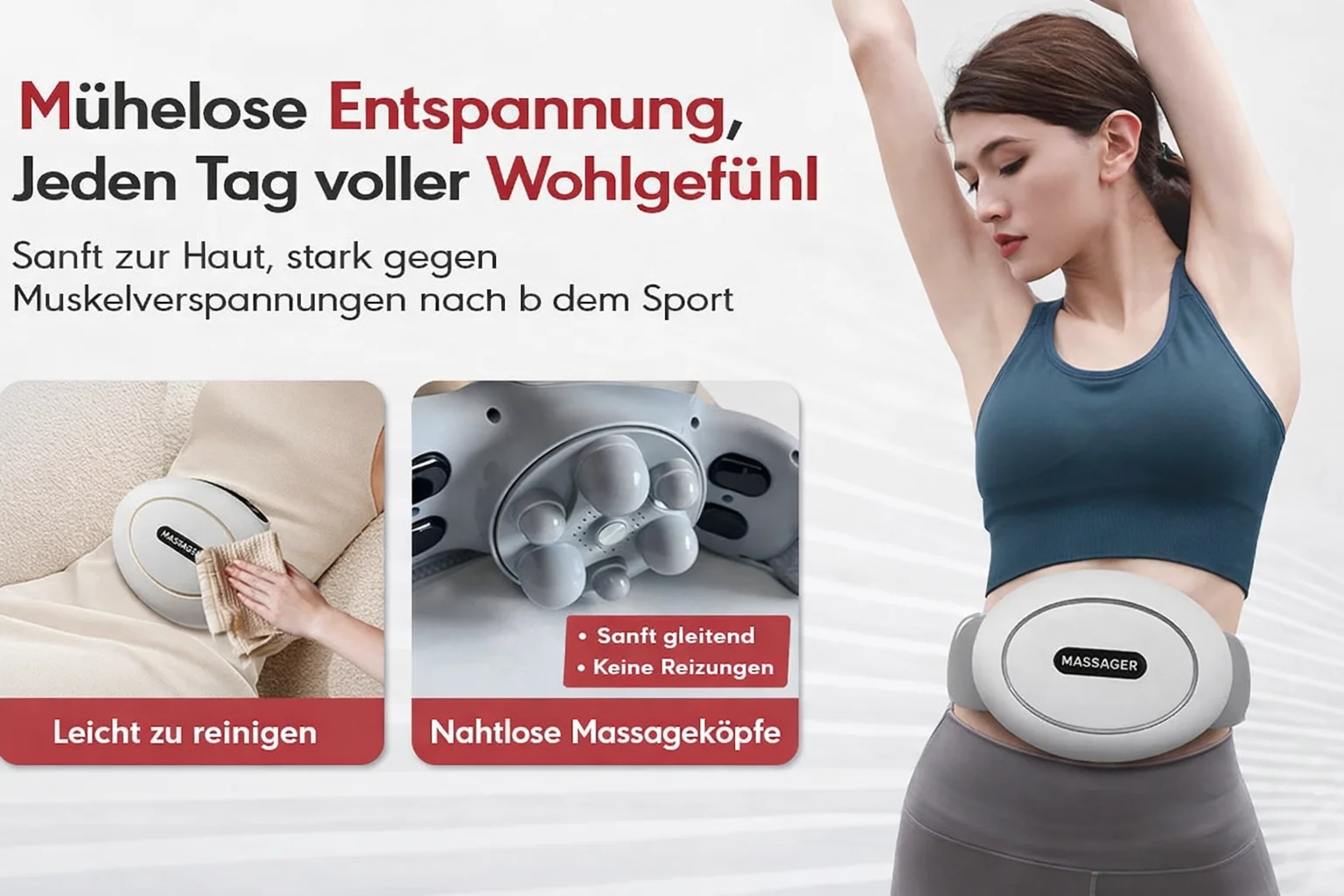 Automatic Abdominal Massager,Electric Stomach Massager Machine for Flattening Belly,Multiple-use for Waist Abdomen Back Neck Leg