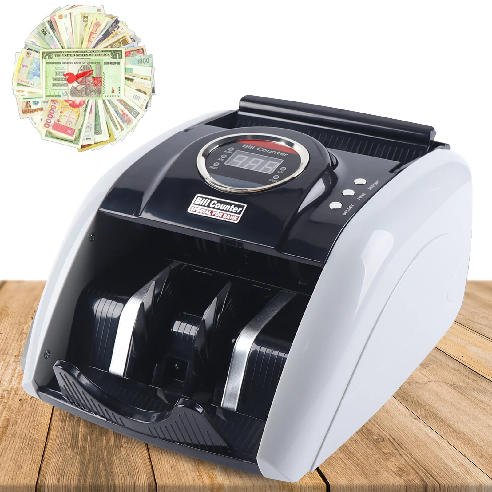 Portable Money Counter Machine, 900 Bills/Min Banknote Counter with UV Detection Counterfeit Bill Cash Currency Detection