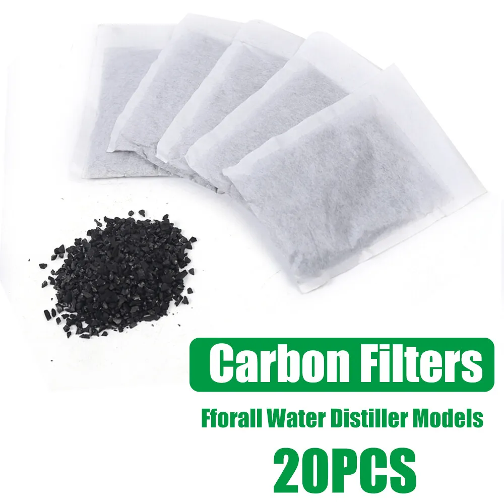 Activated Charcoal Carbon Filter in 20 Bags Packs for Pure Water Distiller