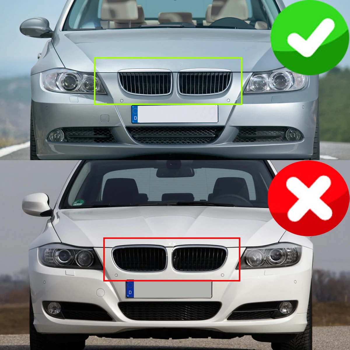 SAIQINGSP Gloss Black Front Kidney Grill Grille Bumper For BMW 3-Series E90 E91 2005-2008 CAR Accessories TOOLS