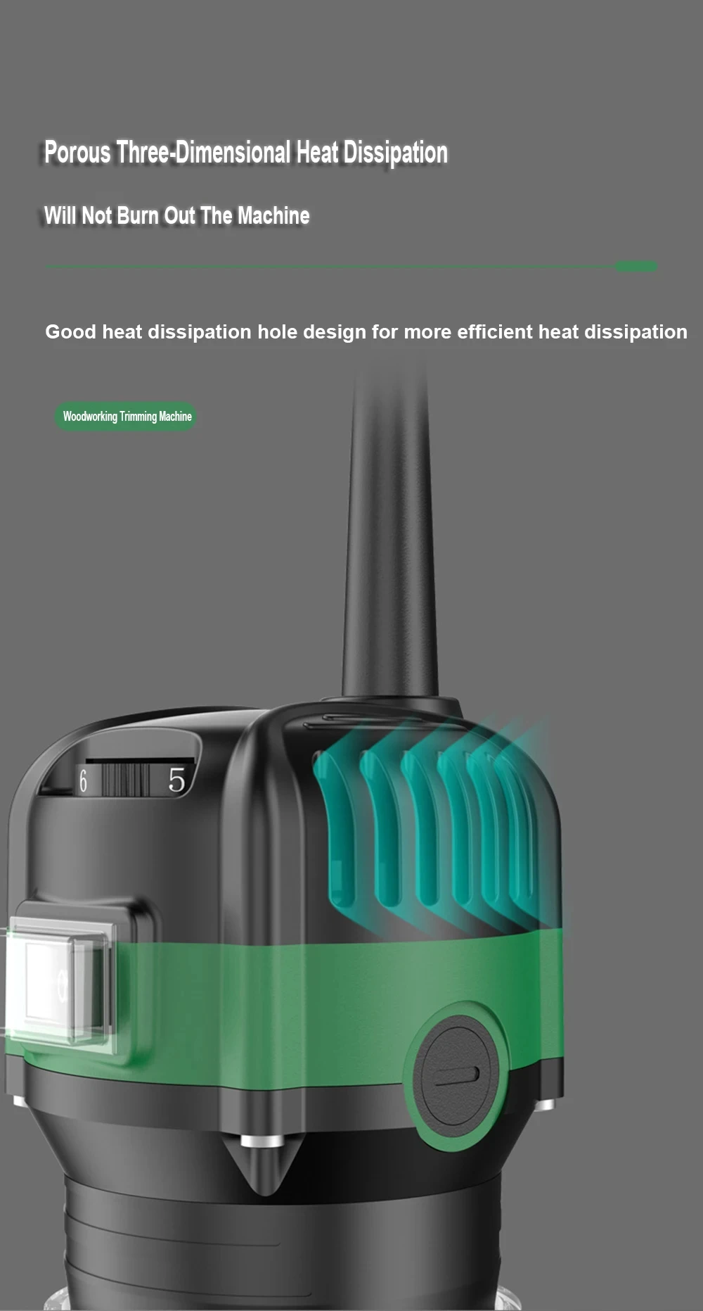 800W 6 Speed Electric Trimming Machine 33000rpm Woodworking Milling Engraving Hand Wood Edge Router Trimmer Home DIY Power Tools