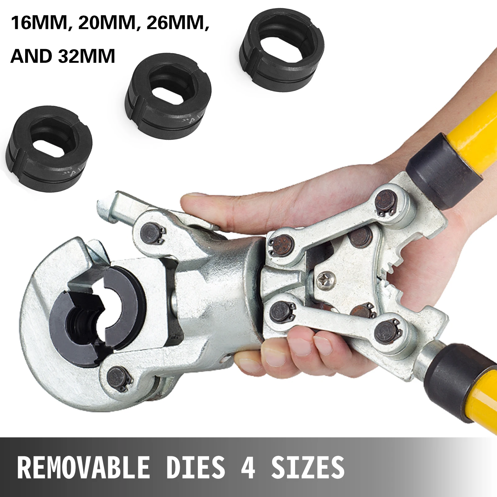 SucceBuy Plumbing Pipe Crimping Pliers Manual Crimper Tools with Torsion Spring & TH Jaws 16-32mm for PEX Aluminum Plastic Tube