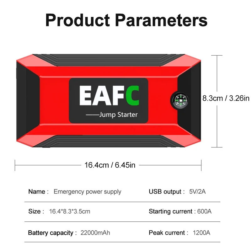 1200A Car Jump Starter Power Bank Portable Battery Booster Charger 12V Starting Device Diesel External Battery