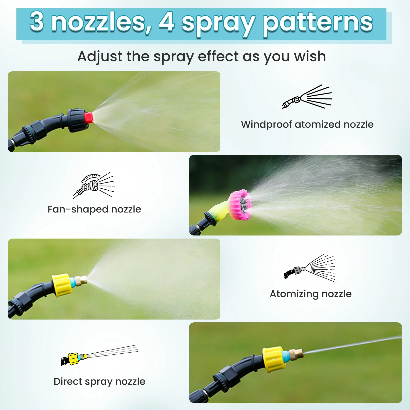 6.5L/8L/9L Automatic Electric Sprayer Garden Plant Sprayer Handheld Rechargeable Sprinkler Sprayer Atomization Shouldered Watering Can