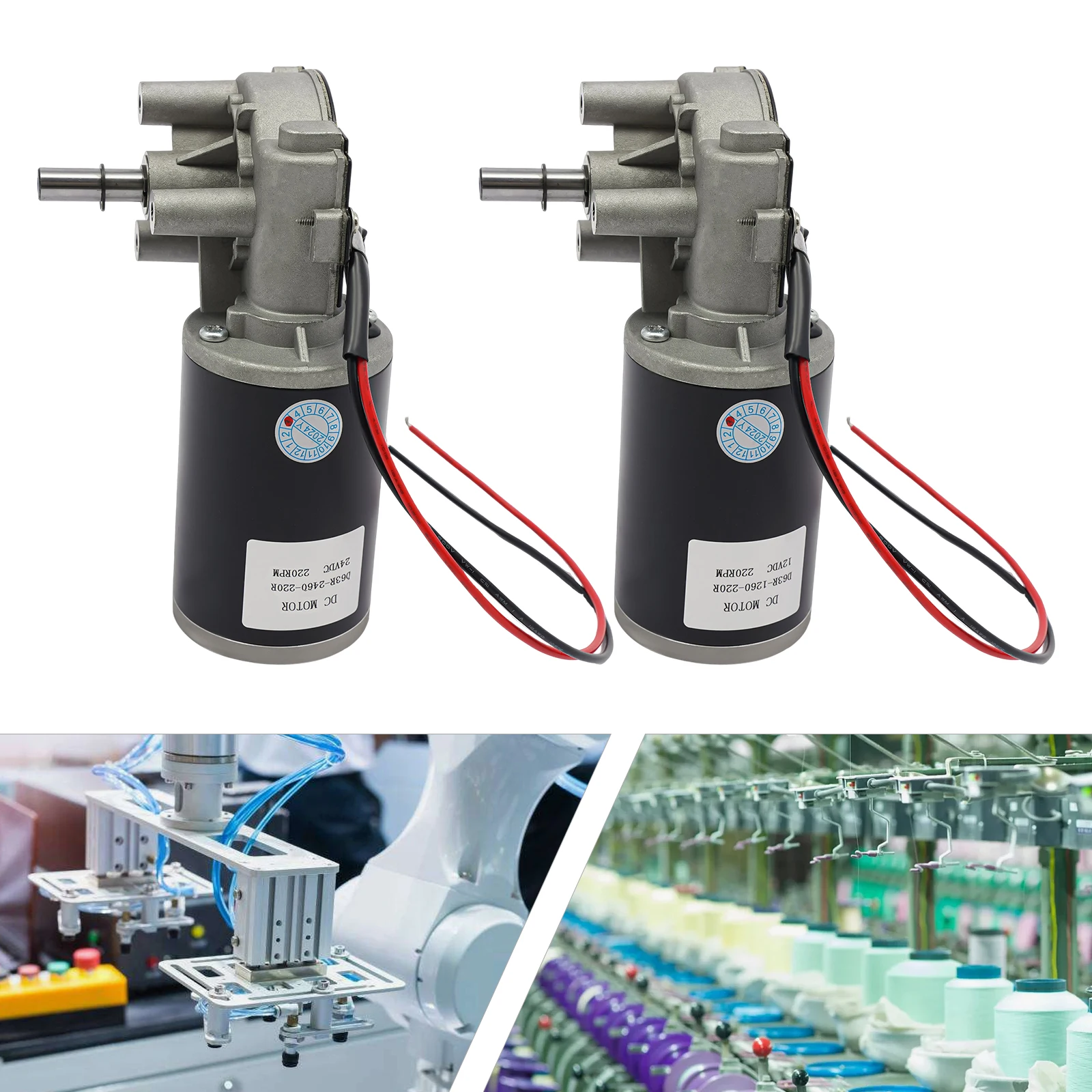 60W DC 12V/24V Geared Motors Reduction Gear Motor 220RPM Speed Controller