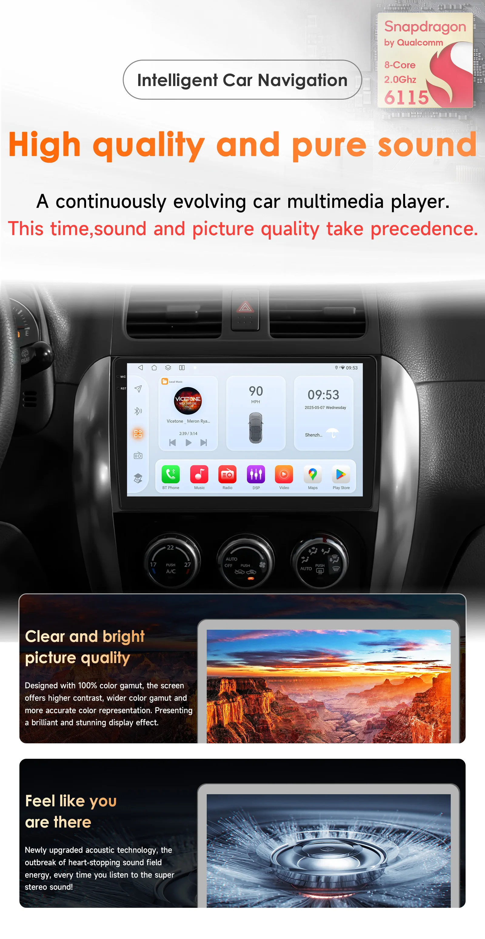Hizpo Car Intelligent Systems Radio For Suzuki SX4 2006-2013 For Fiat Sedici 2005-2014 Carplay Android Auto Multimedia GPS 2din