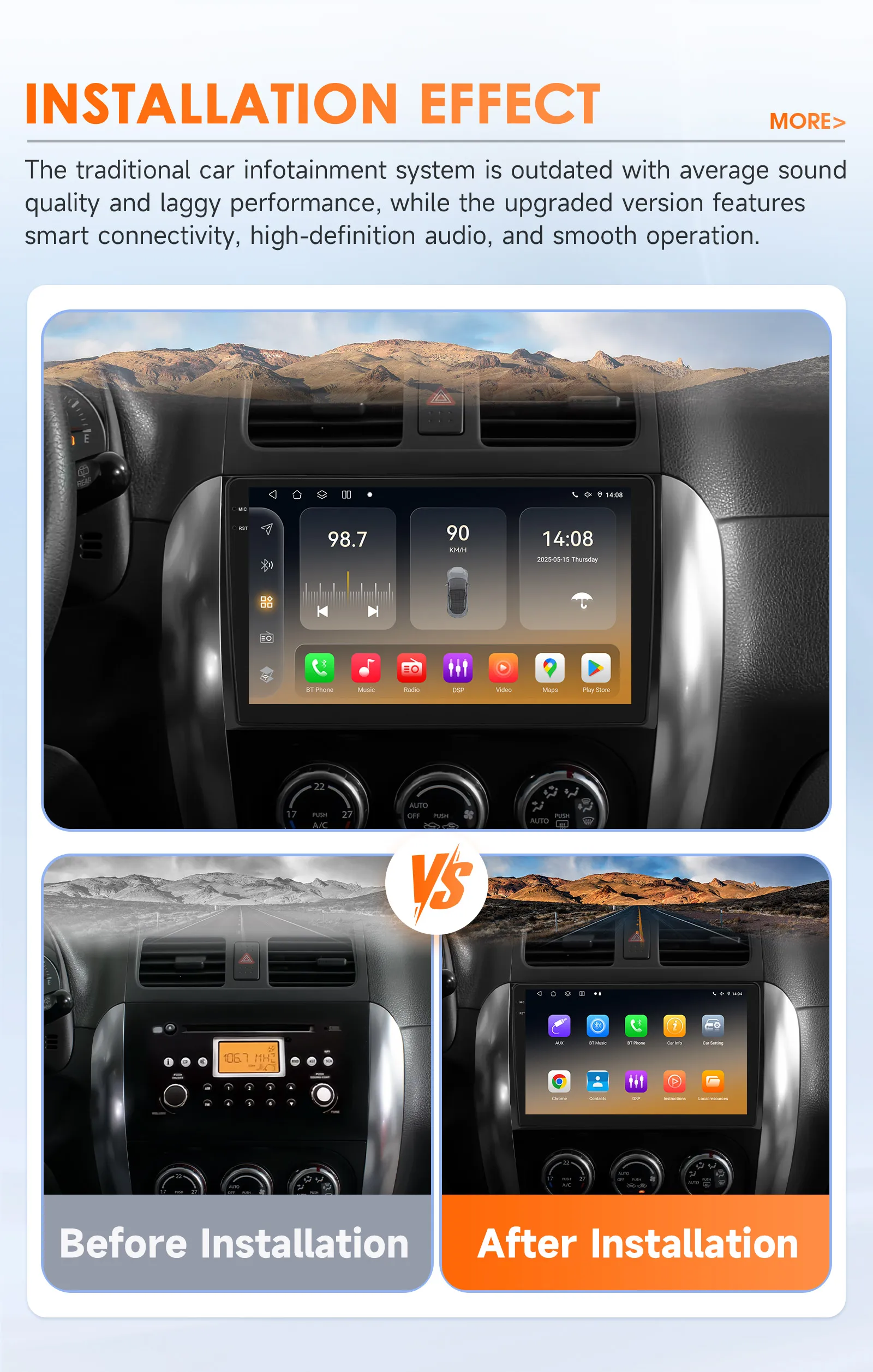 Hizpo Car Intelligent Systems Radio For Suzuki SX4 2006-2013 For Fiat Sedici 2005-2014 Carplay Android Auto Multimedia GPS 2din