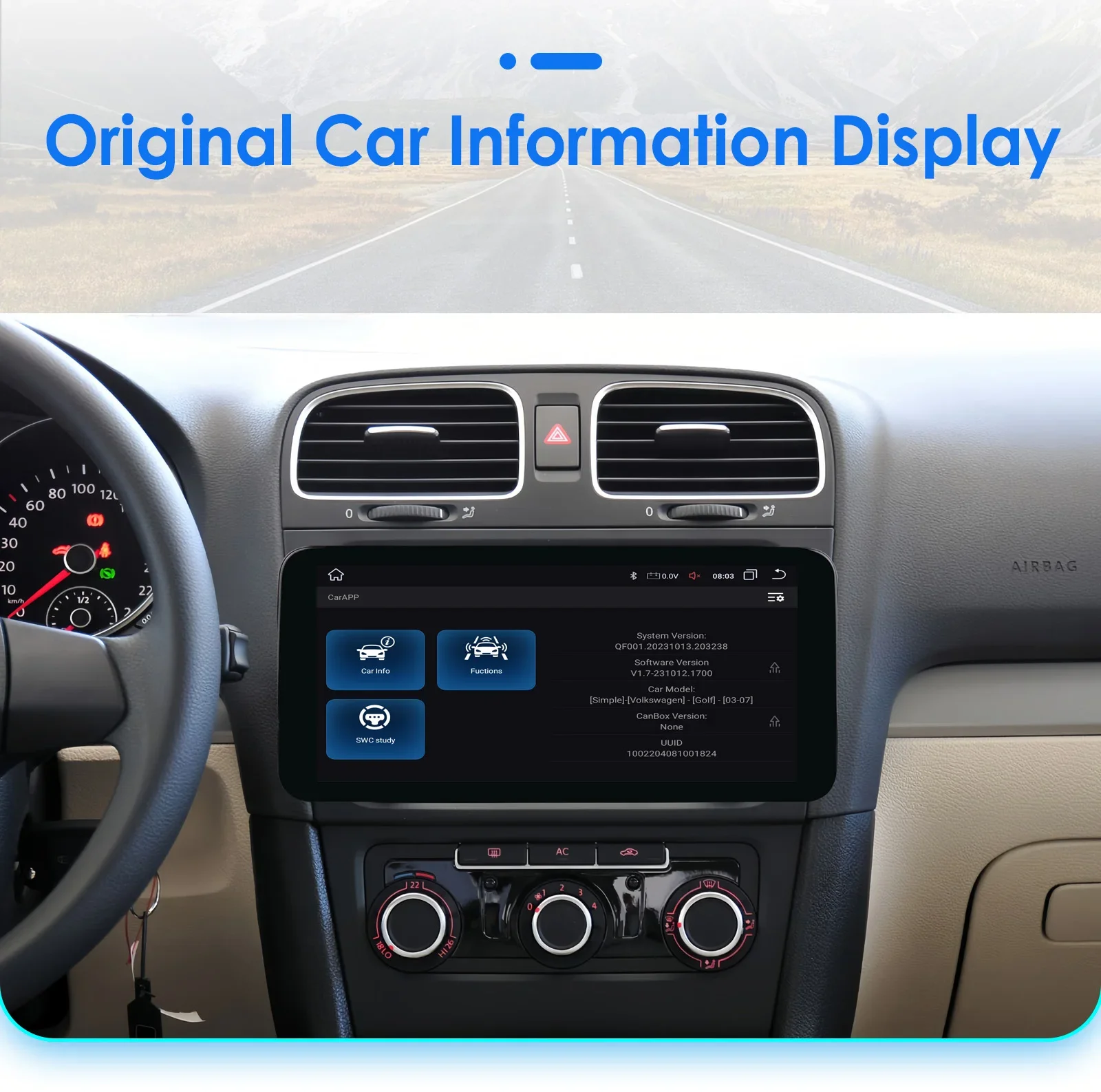 10.34" Hizpo Android Auto Car Radio for Volkswagen VW Golf Touran Passat Polo Jetta Sharan Caddy Skoda Octavia Seat Carplay Navi