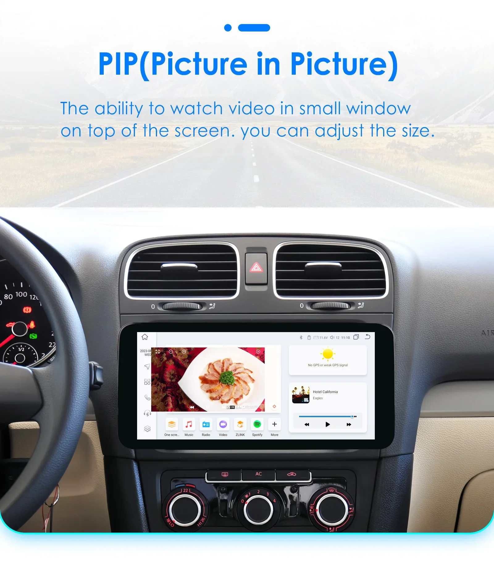 10.34" Hizpo Android Auto Car Radio for Volkswagen VW Golf Touran Passat Polo Jetta Sharan Caddy Skoda Octavia Seat Carplay Navi