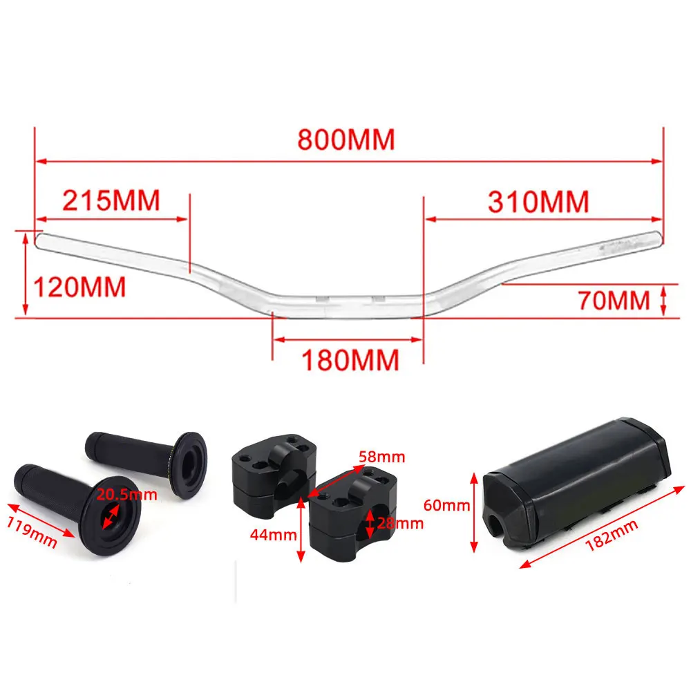 Handlebar Hand 11/8" 28MM Fat Handle Bar CNC For KTM YAMAHA HONDA SUZUKI KAWASAKI Kayo CRF EXC Motorcycle Dirt Bike