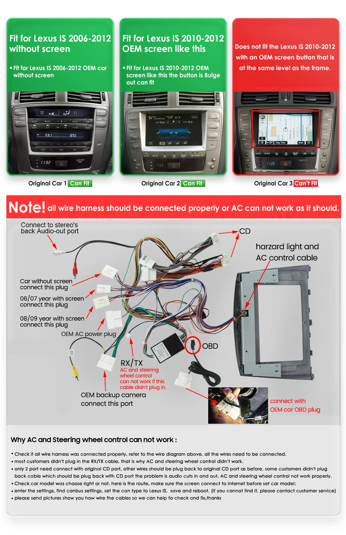 10.1" Hizpo 2Din Android Auto CarPlay Radio for Lexus IS200 250 300 350 2006 - 2012 Snapdragon 6115 4G BT RDS DSP GPS SWC 360CAM