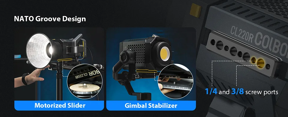 COLBOR CL220R 220W RGBWW Full Color COB LED Video Light for Camera Studio Film Video Shooting Vlogging Photography Lamp CRI 97+