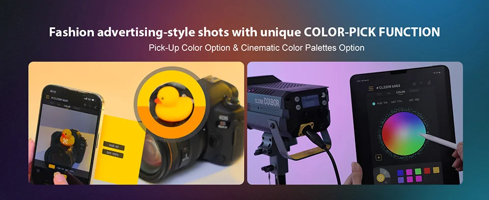 COLBOR CL220R 220W RGBWW Full Color COB LED Video Light for Camera Studio Film Video Shooting Vlogging Photography Lamp CRI 97+