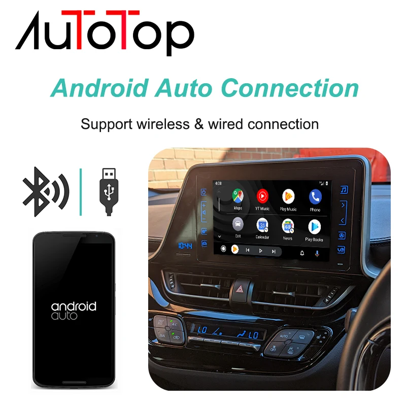 Wireless Carplay Android Auto Interface Decoder Box For Toyota Touch 2 & Entune2.0 Tundra Tundra RAV4 Tacoma Camry Corolla CH-R