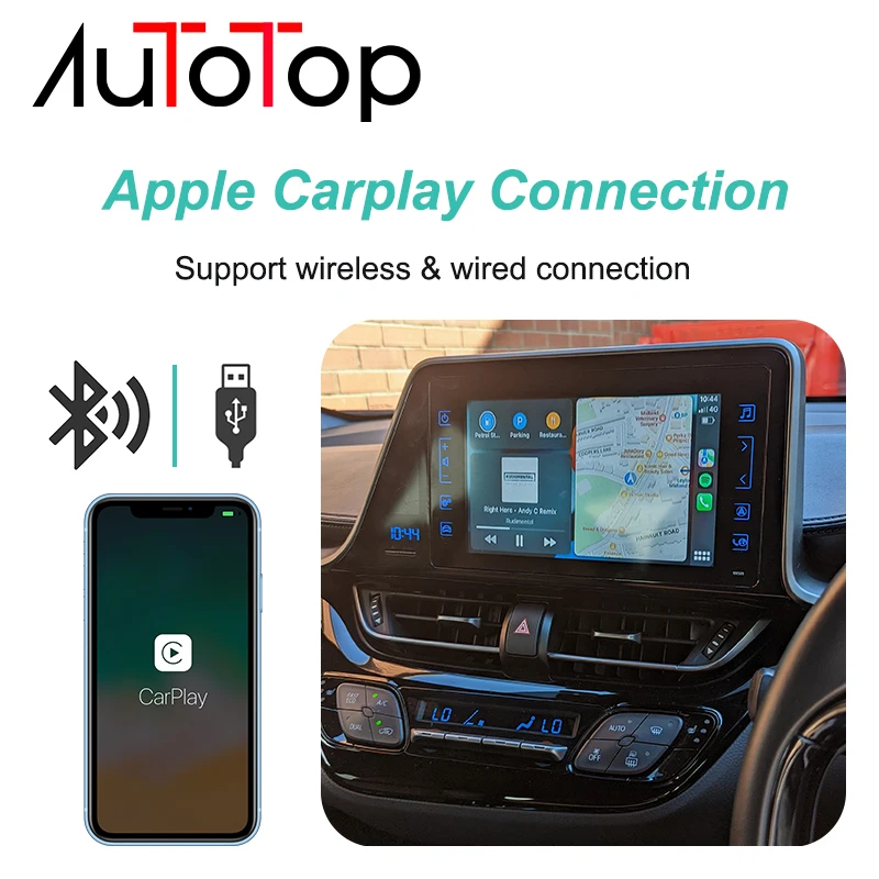 Wireless Carplay Android Auto Interface Decoder Box For Toyota Touch 2 & Entune2.0 Tundra Tundra RAV4 Tacoma Camry Corolla CH-R