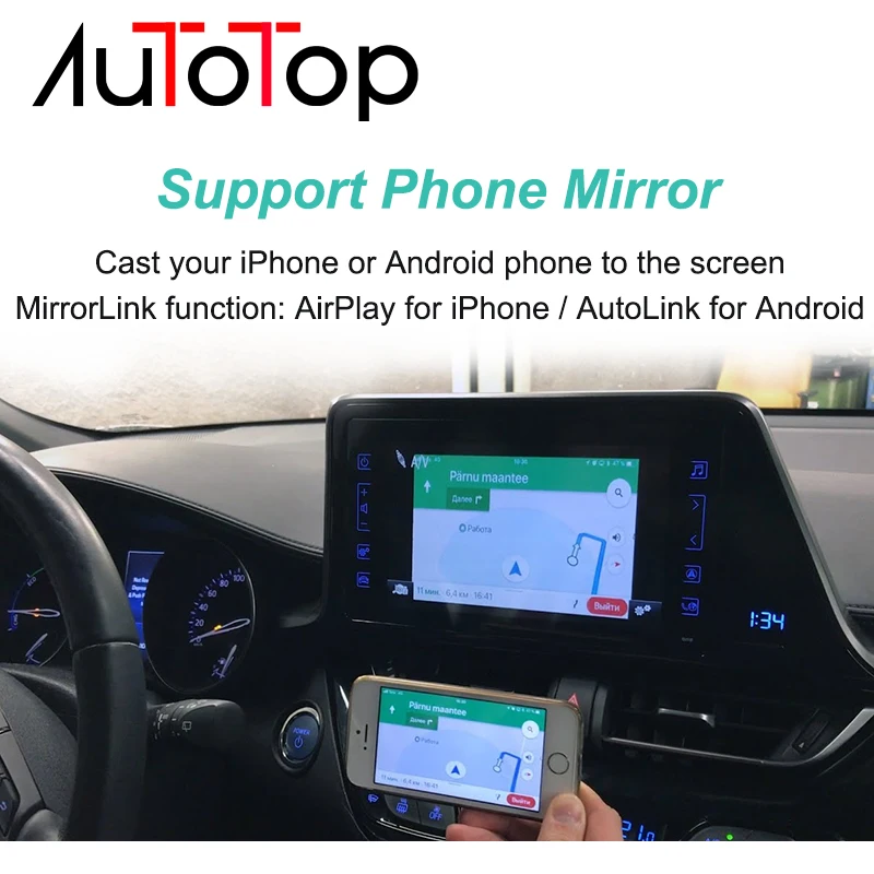 Wireless Carplay Android Auto Interface Decoder Box For Toyota Touch 2 & Entune2.0 Tundra Tundra RAV4 Tacoma Camry Corolla CH-R