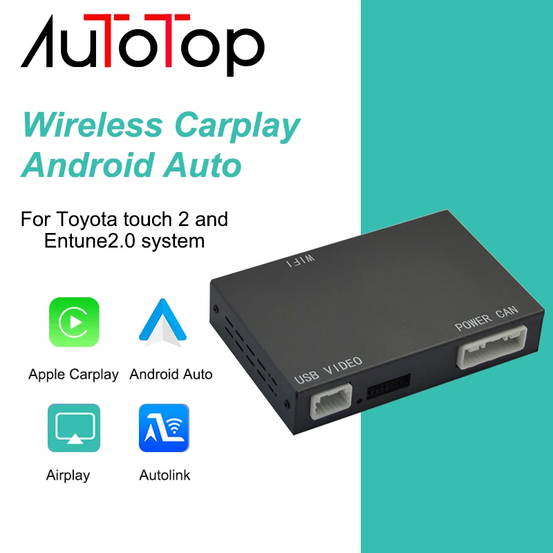 Wireless Carplay Android Auto Interface Decoder Box For Toyota Touch 2 & Entune2.0 Tundra Tundra RAV4 Tacoma Camry Corolla CH-R