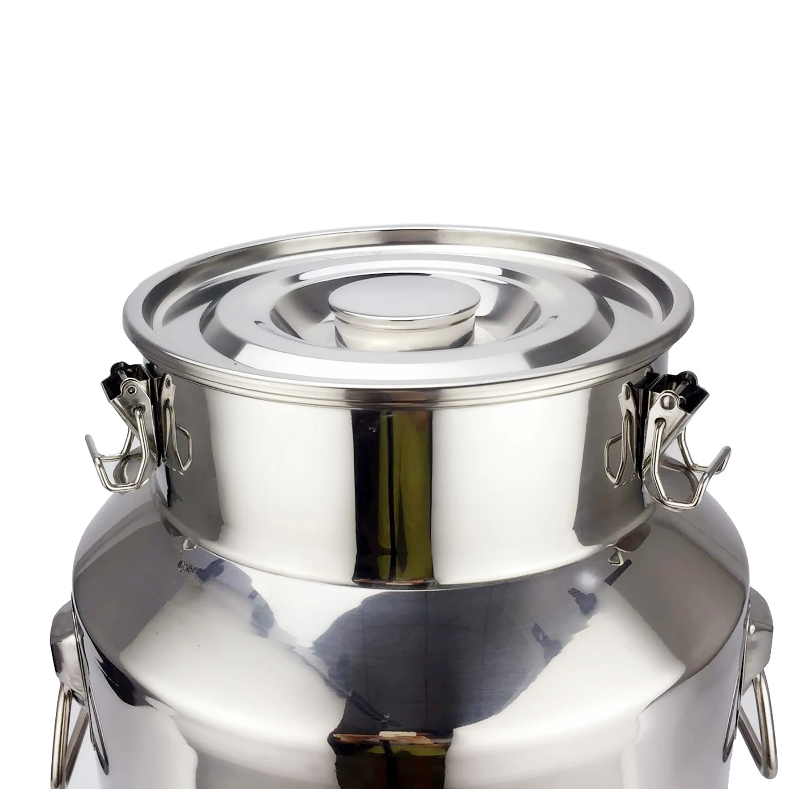 1.8L Grain Container Barrel Stainless Steel Milk Water Beverage Cereal Container Portable Kitchen Household Bucket W/Lid & Lock