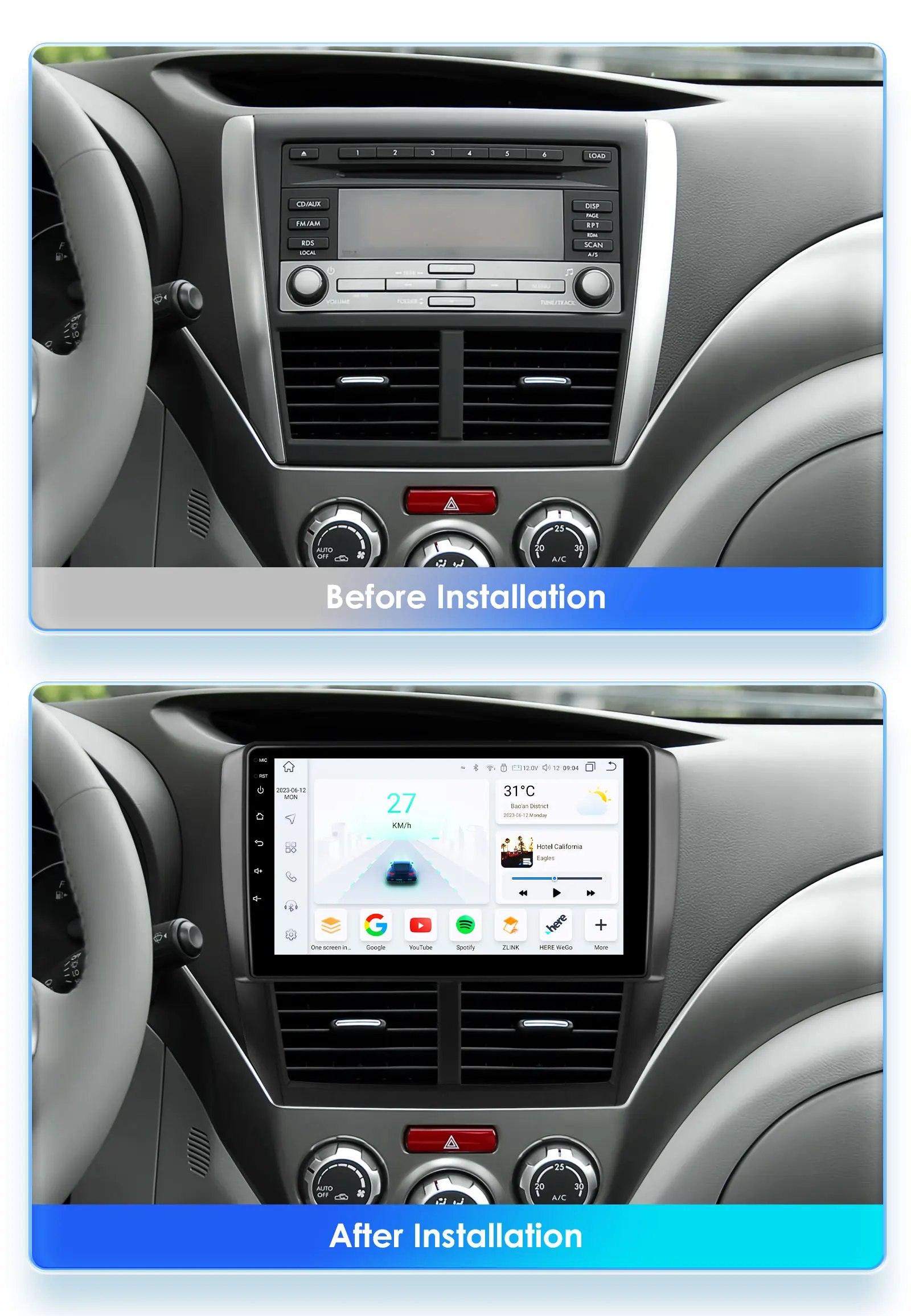 360Camera 2Din Android 13 Car Radio For Subaru Forester Impreza 2008-2014 Car Multimedia GPS 4G-LET Carplay autoradio NO DVD7862