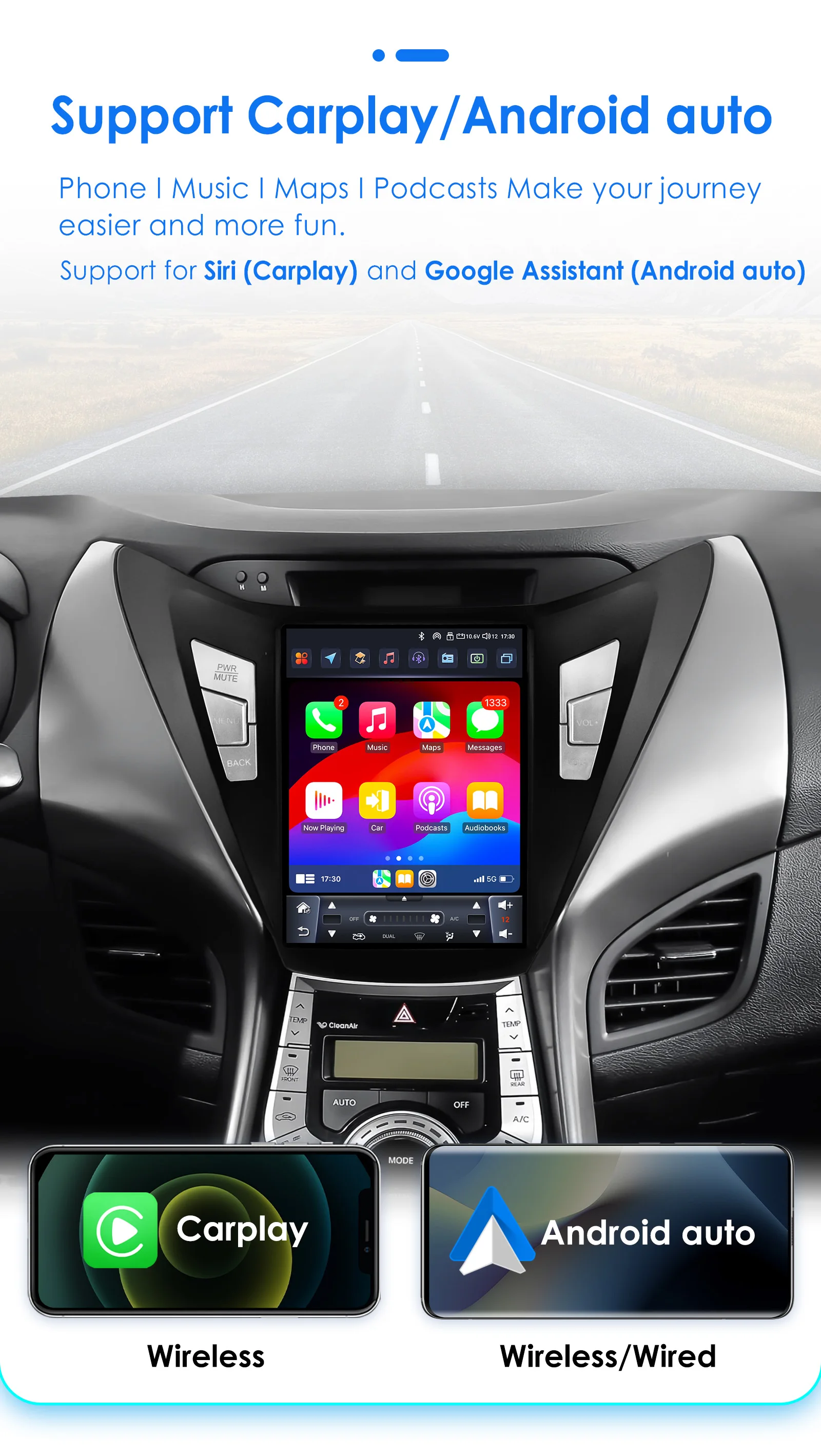 Hizpo 9.7" For Tesla Style For Hyundai Elantra Avante I35 2011-2013 Car Multimedia Player 2din GPS Navigaion CarPlay Android 13