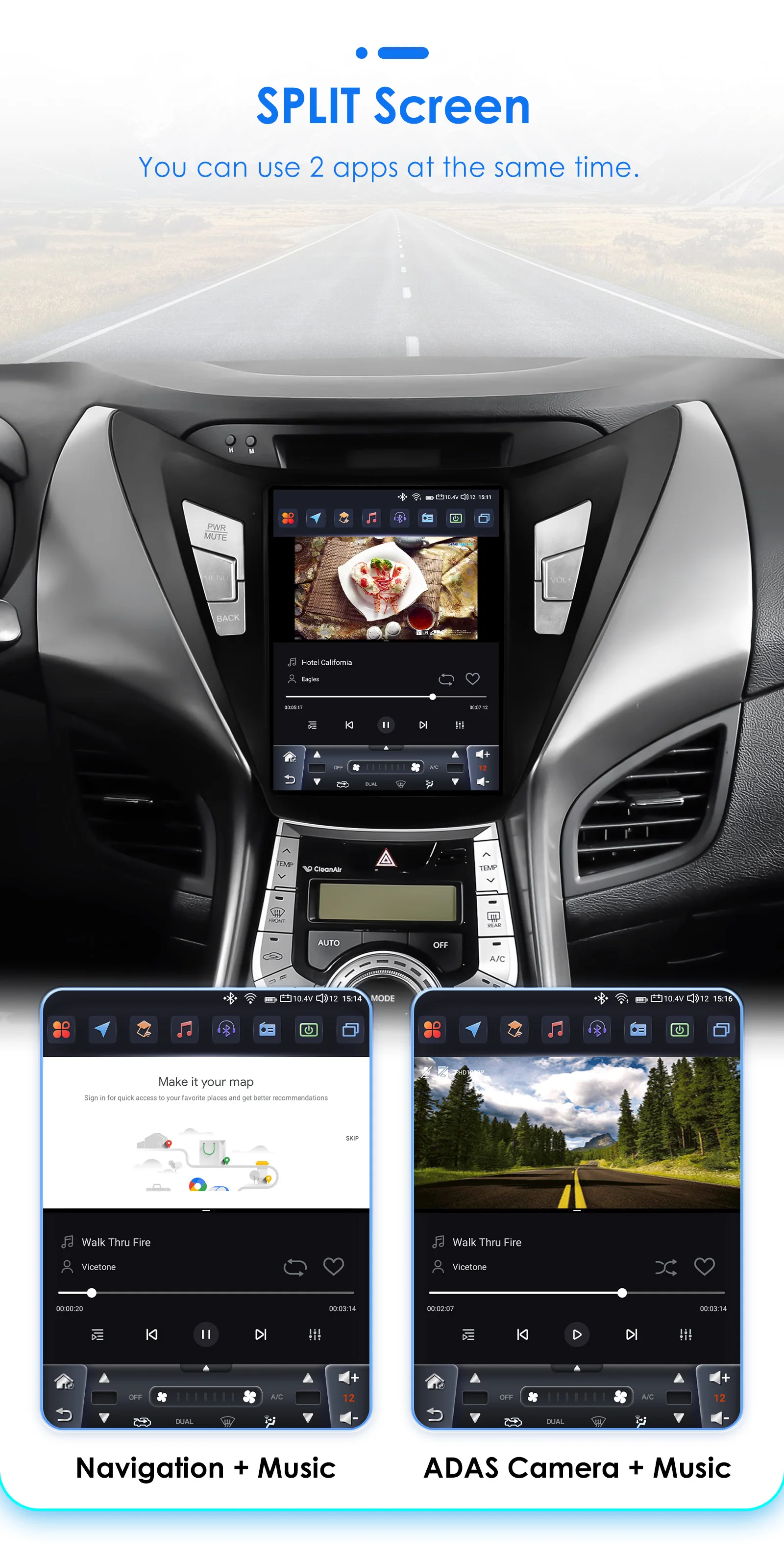 Hizpo 9.7" For Tesla Style For Hyundai Elantra Avante I35 2011-2013 Car Multimedia Player 2din GPS Navigaion CarPlay Android 13